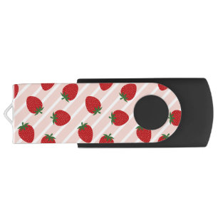Strawberry Stripe Delight Flash Drive