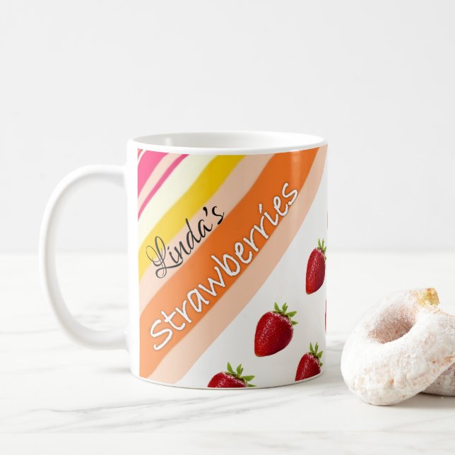 Strawberry Stripe Mug (With Donut)