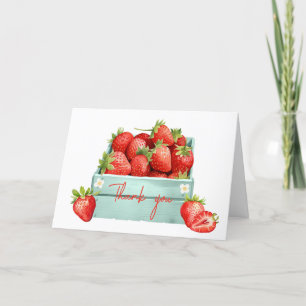 Strawberry Summer Baby Shower Letterpress Thank You Card