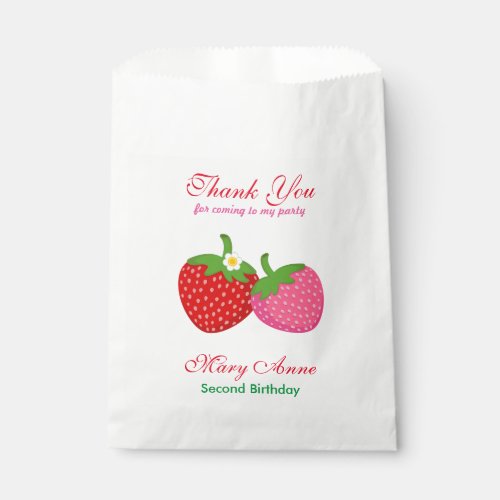 Strawberry Summer Birthday Baby Shower Favor Bag