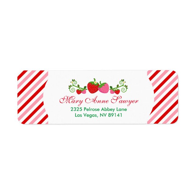 Strawberry Summer Birthday Baby Shower Label (Front)