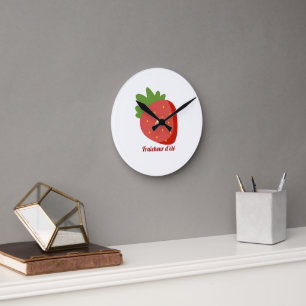 Strawberry Summer Freshness Round Clock