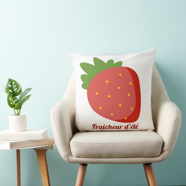 Strawberry Summer Freshness Throw Pillow (Chair)