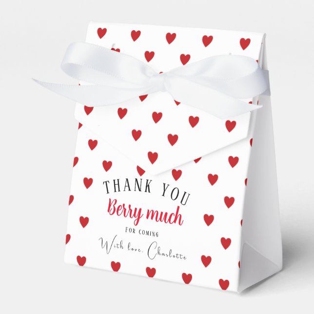 Strawberry Summer Party Thank You favor box (Front Side)