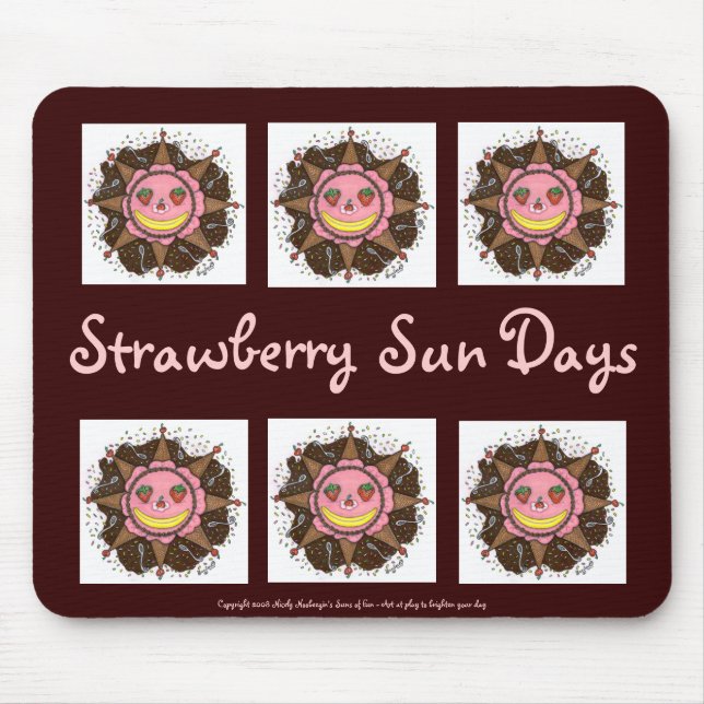 Strawberry Sun Days - Mousepad (chocolate brown) (Front)