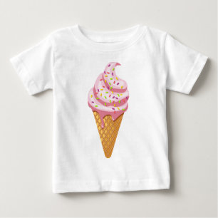 Strawberry sundae in waffle cone with topping baby T-Shirt