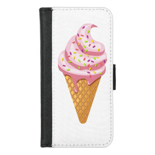 Strawberry sundae in waffle cone with topping iPhone 87 wallet case