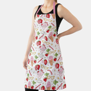 Strawberry Sundae Pattern Apron