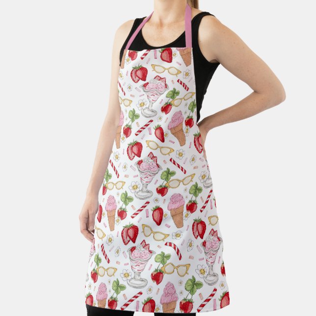 Strawberry Sundae Pattern Apron (Insitu)