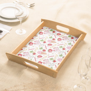 Strawberry Sundae Pattern Serving Tray
