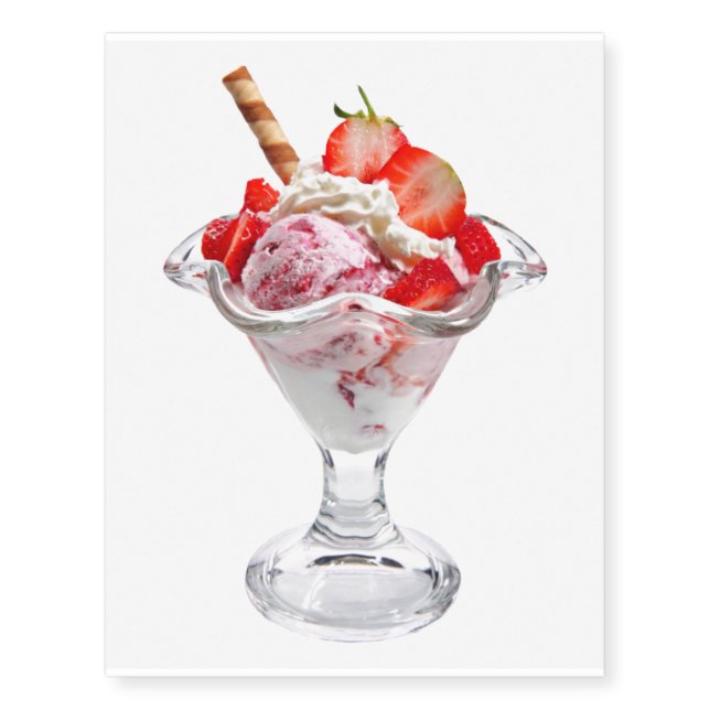 Strawberry Sundae Temporary Tattoos (Front)