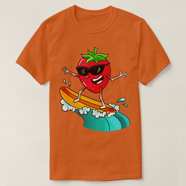 Strawberry Surfing T-Shirt (Design Front)