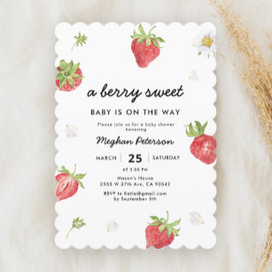 A Berry Sweet Baby Is On The Way Strawberry Baby Shower - Temu