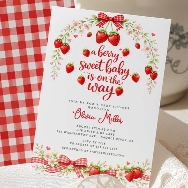 Strawberry Sweet Baby Shower Invitation (Creator Uploaded)