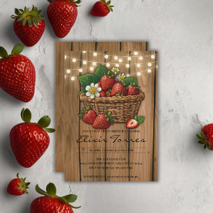 Strawberry Sweet Basket Baby Shower Invitation