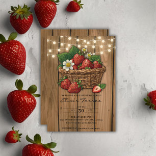 Strawberry Sweet Basket Baby Shower Invitation