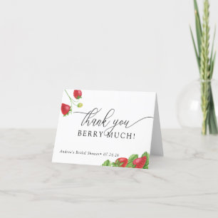 Strawberry   Sweet Berries  Letterpress Thank You Card
