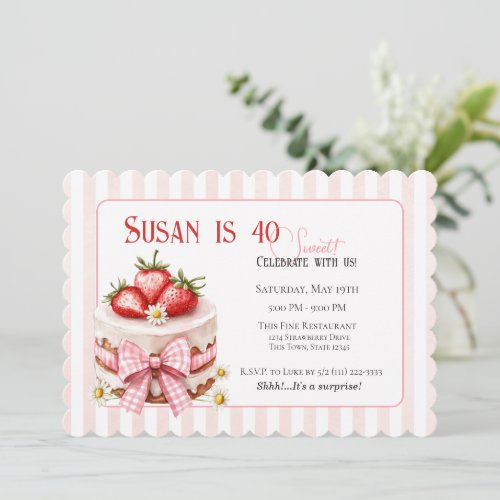 Strawberry Sweet Birthday Invitation