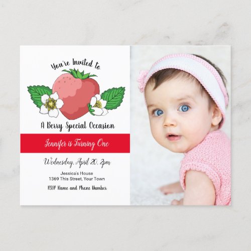 Strawberry Sweet Birthday Invitation