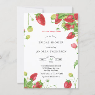 Strawberry   Sweet Bridal Shower Invitation