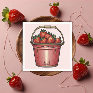 Strawberry Sweet Bucket Baby Shower Napkins