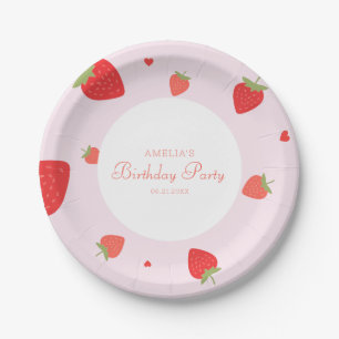 Strawberry Sweet Girly Birthday Party Paper Plates