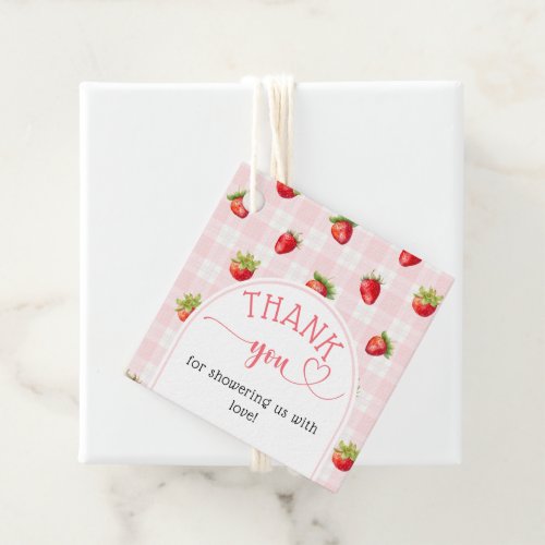 Strawberry Sweet Rustic diaper Baby Girl Shower  Favor Tags