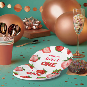 Strawberry Sweet Thank You Birthday Berry Sweet Paper Plates