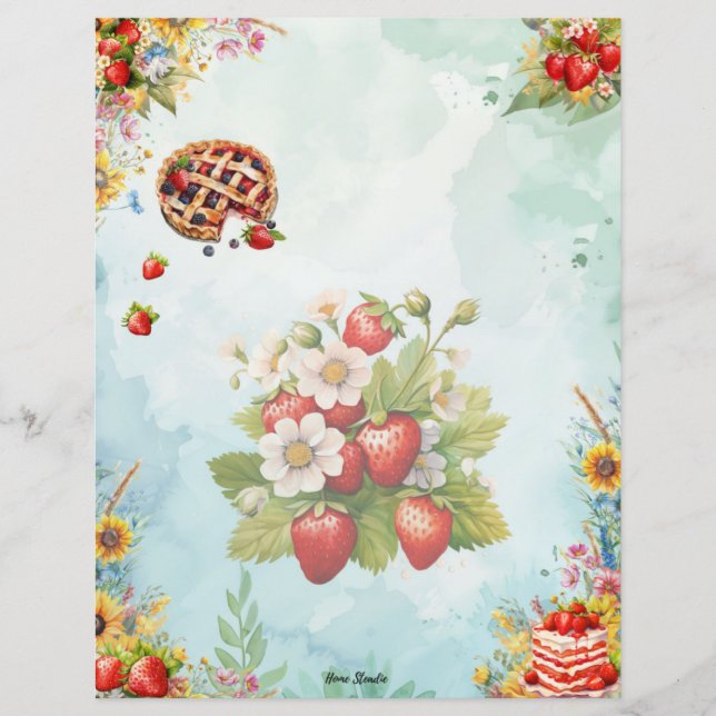 Strawberry Sweet Treat Blank Full Recipe Page (Front)