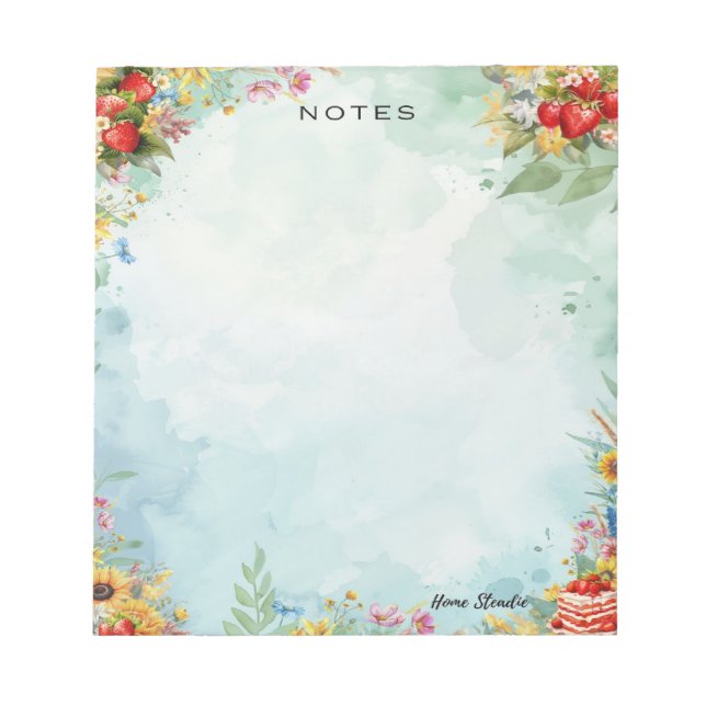 Strawberry Sweet Treat Blank Notepad (Front)
