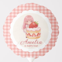 Strawberry Sweet Watercolor Girl 1st Birthday