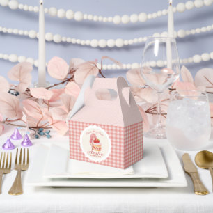 Strawberry Sweet Watercolor Girl 1st Birthday Favor Boxes
