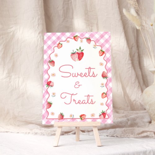 Strawberry Sweets and Treats Wavy Birthday Poster