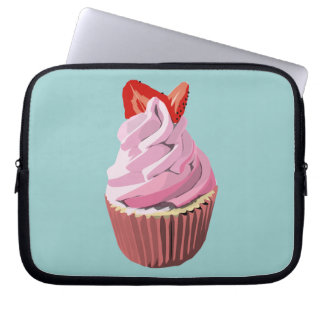 Strawberry swirl cupcake laptop sleeve
