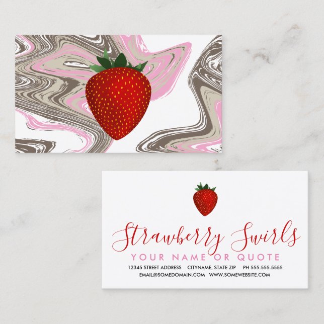 strawberry swirls business card (Front/Back)