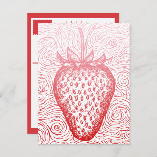 strawberry swirls holiday postcard