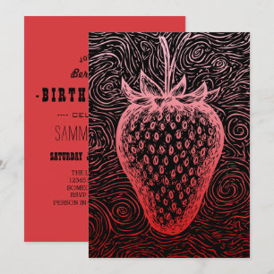 strawberry swirls invitation