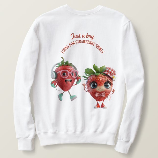Strawberry Swirls Sweatshirt for Men  (Design Back)