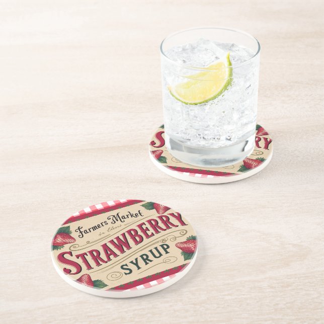 Strawberry syrup coaster (Side)