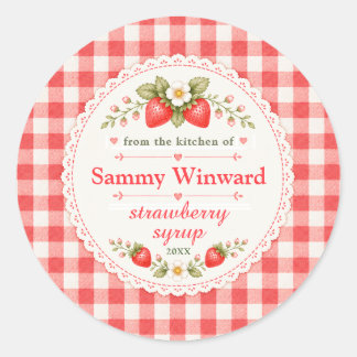 Strawberry Syrup Homemade Gift Label