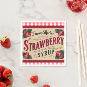 Strawberry syrup napkins
