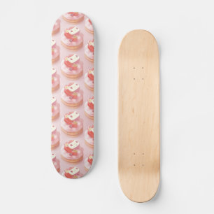 Strawberry Tart Illustration Skateboard