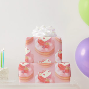 Strawberry Tart Illustration Wrapping Paper