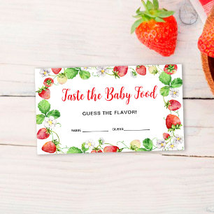 Strawberry Taste the Baby Food Game Ticket Enclosure Card
