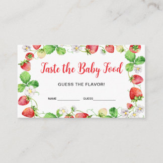 Strawberry Taste the Baby Food Game Ticket Enclosure Card