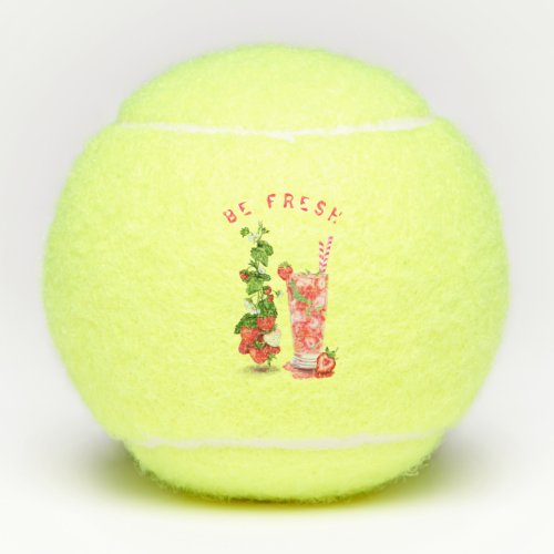 Strawberry Tennis Balls Juice Cool Drink Fruits 