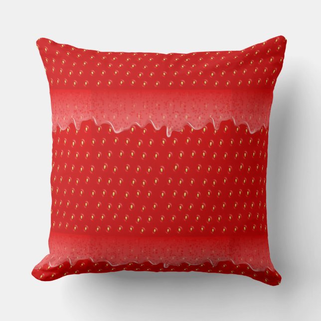 Strawberry Textured Background Liquid Fruit Jam    Throw Pillow (Front)