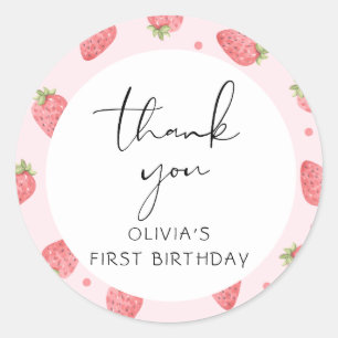 Strawberry Thank You Berry Favor Gift Tags