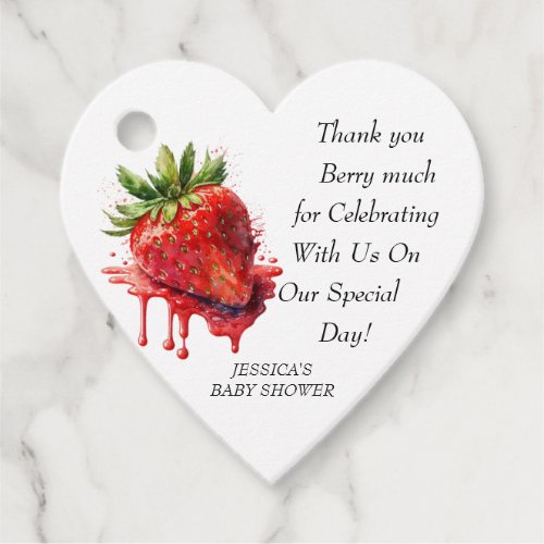 Strawberry Thank You Berry Much Baby Shower  Favor Tags