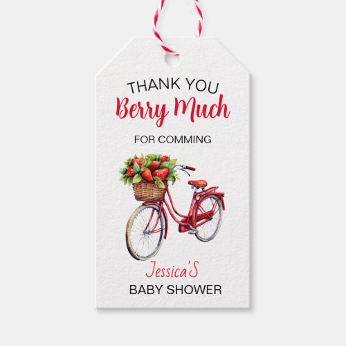 Strawberry Thank You Berry Much Baby Shower Gift Tags